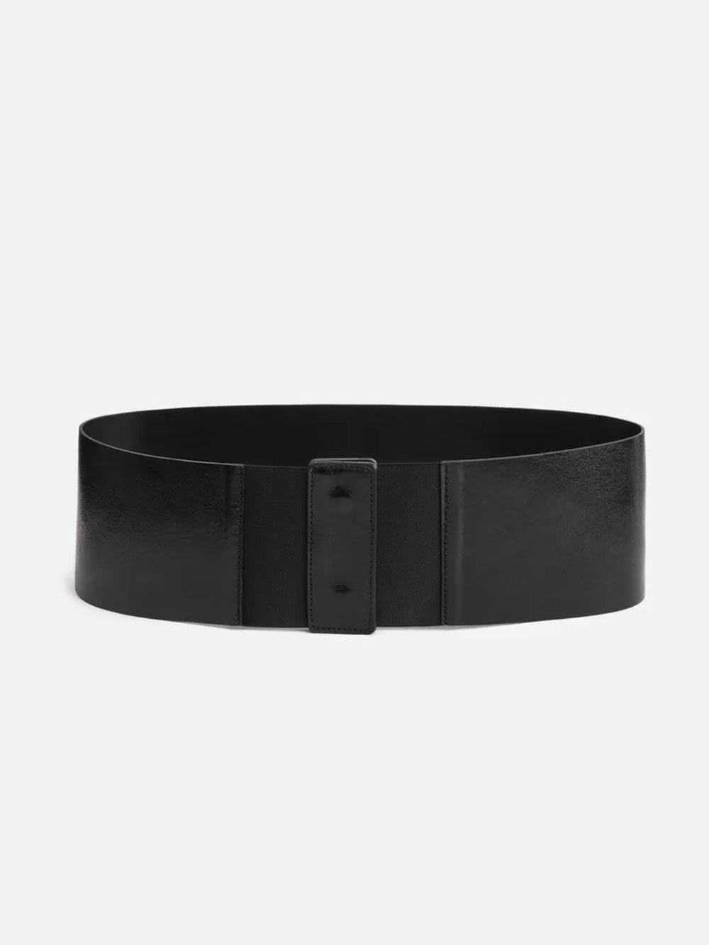Zara Wide Black Sash Leather Waist Belt
